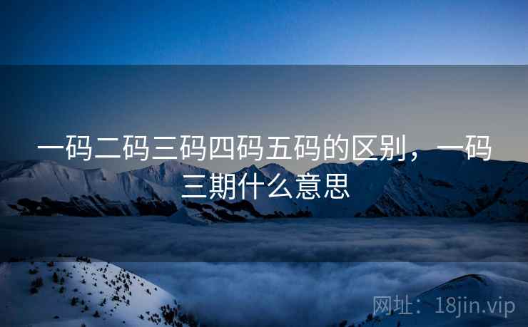 一码二码三码四码五码的区别，一码三期什么意思