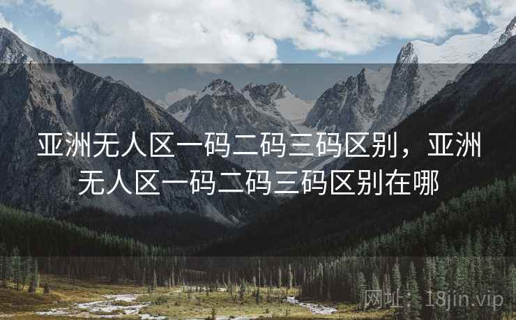亚洲无人区一码二码三码区别，亚洲无人区一码二码三码区别在哪
